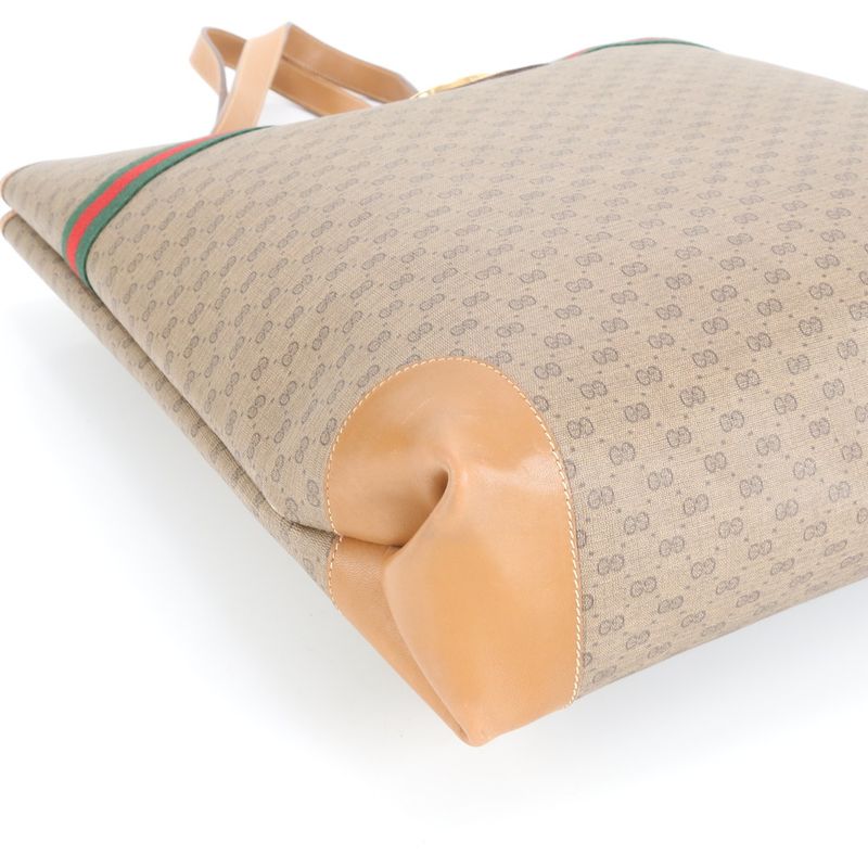 Gucci Micro GG Sherry Line Interlocking G Leather Tote Bag Shoulder Business A4