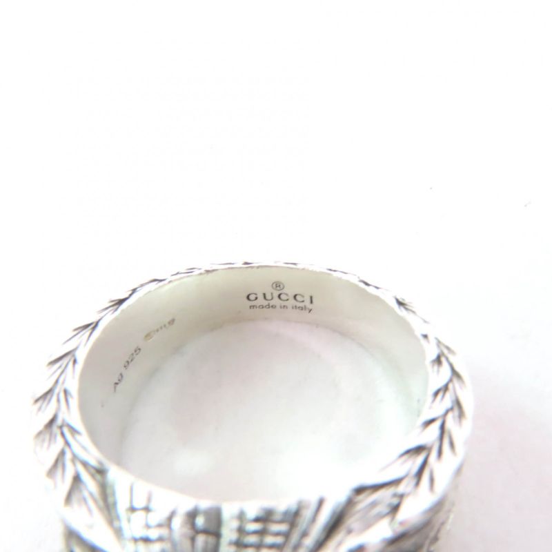 Gucci 455302 Interlocking G Arabesque Ring - Ag925 Silver 9 Size Equivalent To