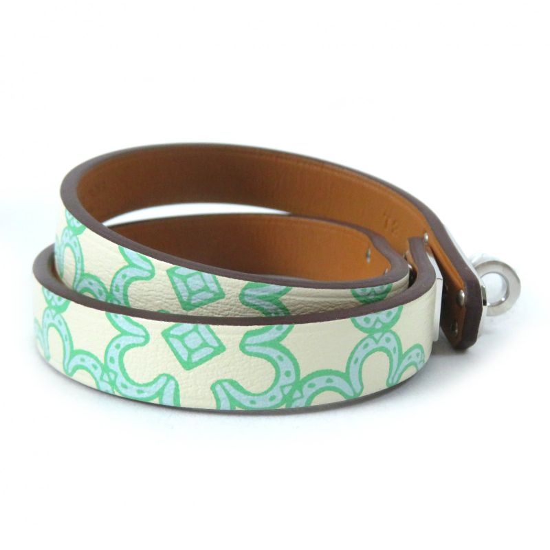Hermes Mini Kelly Dubreuil Lucky Daisy Bangle Bracelet Vorsoft Green Ivory