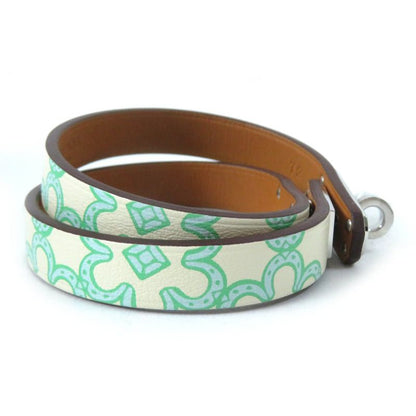 Hermes Mini Kelly Dubreuil Lucky Daisy Bangle Bracelet Vorsoft Green Ivory