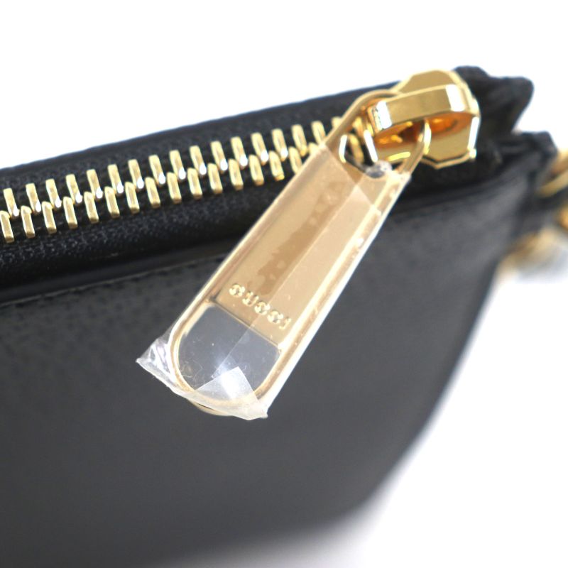 Gucci 700524 Leather Clutch Bag With Horsebit Strap Black Gold Hardware
