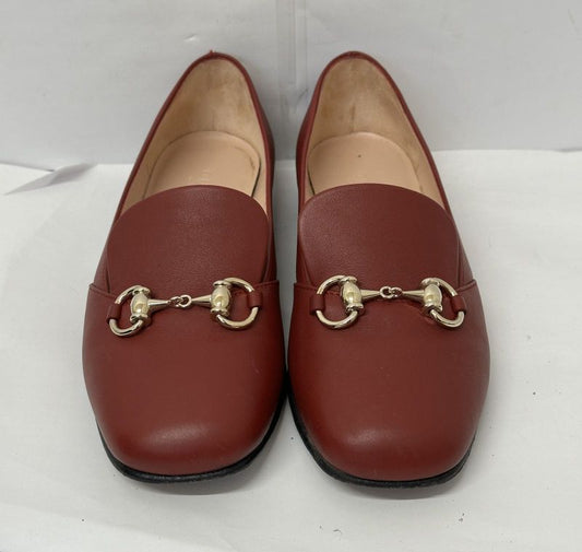 Gucci 466702 Horsebit Leather Loafers Red 35 1 2 Approx 22.5cm (8.86in) with