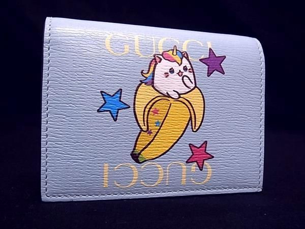 Gucci Rainbow And Star Bananya 701009 Leather Bifold Wallet Light