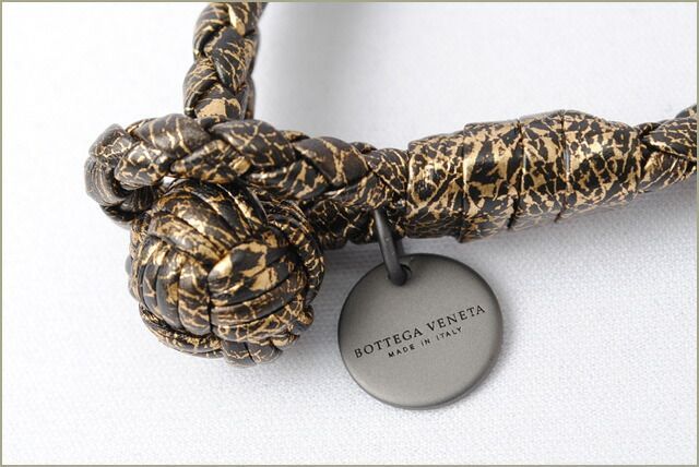 Bottega Veneta Bracelet Bangle Bottega Veneta Intrecciato Calf Oro Black 113546
