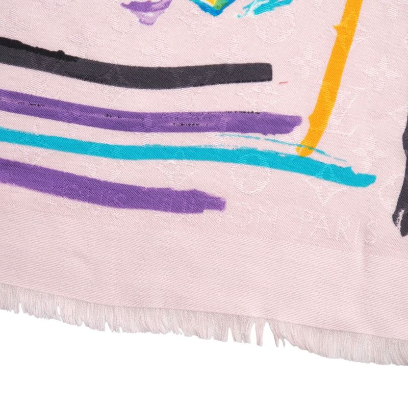 Louis Vuitton Splash Shawl Large Shawl Scarf All-over Pattern Silk Blend Made