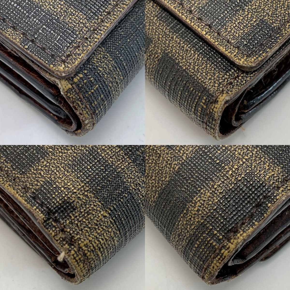 Fendi Zucca 8m0065 Brown Trifold Long Wallet Men's Women's