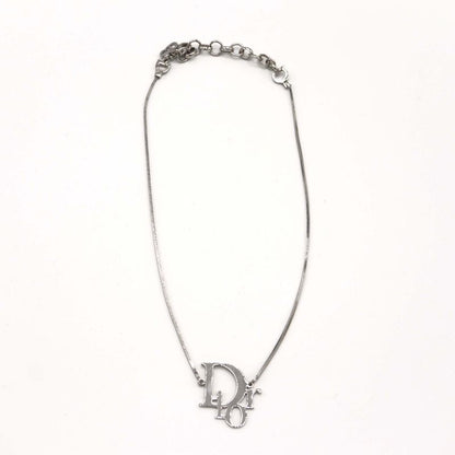 Christian DIOR Necklace Dior Logo Silver Color Approx 7.8 G Accessories H8575