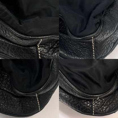 Prada Shoulder Bag Diagonal Bag Black Leather 35bs145