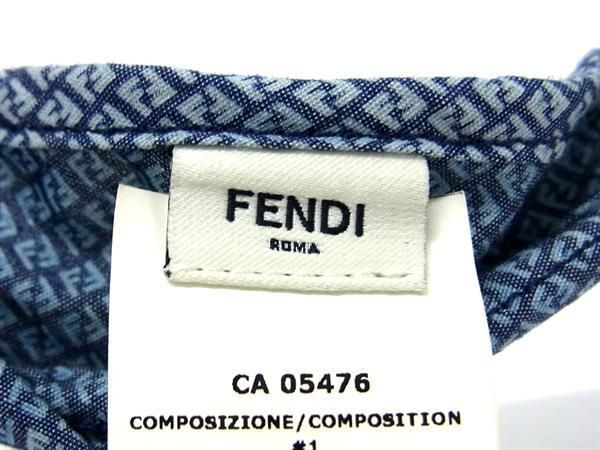 Fendi Zucca Pattern Zucchino 100% Cotton Catsuit Hair Accessory Women's Blue
