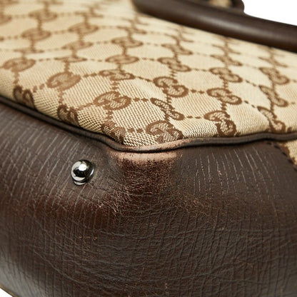 Gucci GG Canvas Bamboo Shoulder Bag Tote Bag 112530 Brown Canvas Leather Ladies