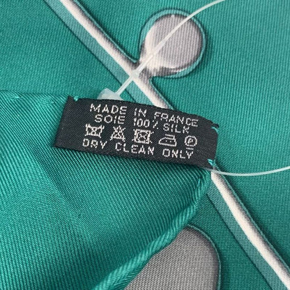 Hermes Carre 90 Cheval Fusion Cheval Fusion Green Silk Scarf