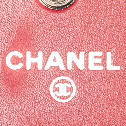 Chanel Hamptons L Flap Wallet Red Double Stitch Lambskin Leather A