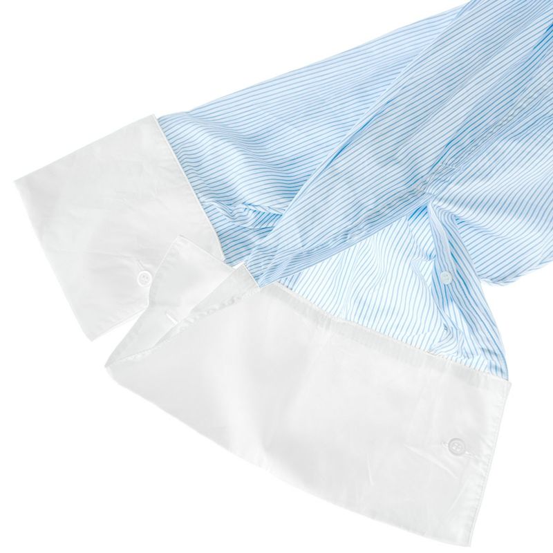 Loewe Asymmetrical Bib Striped Shirt S540y06x62 Blue and White 38