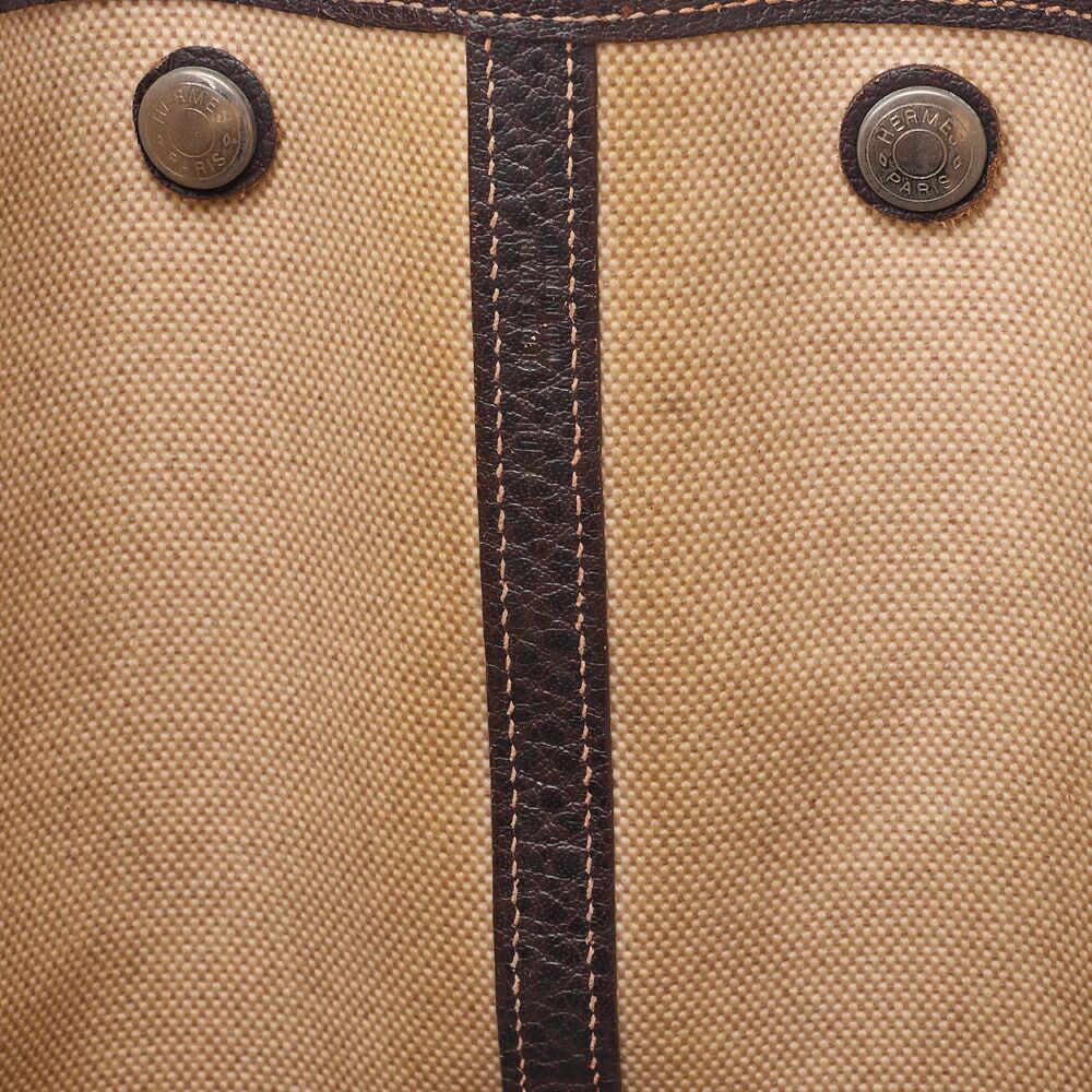 Hermes Garden Party PM Tote Bag Canvas Brown (silver Hardware) Ladies Bag Brand