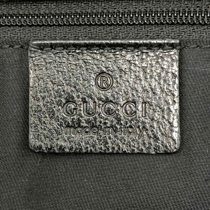 Gucci 120836 Handbag Tote Bag Black GG Canvas Leather Ladies Men Fashion