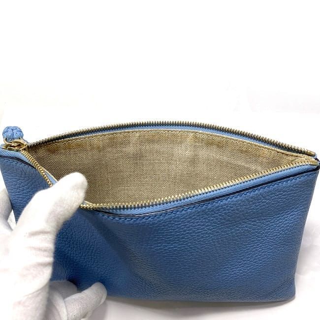 Gucci Pouch Ec22858 Light Blue Bamboo 449652 Excellent Condition
