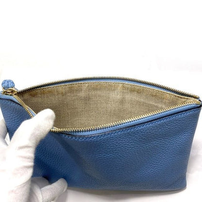 Gucci Pouch Ec22858 Light Blue Bamboo 449652 Excellent Condition