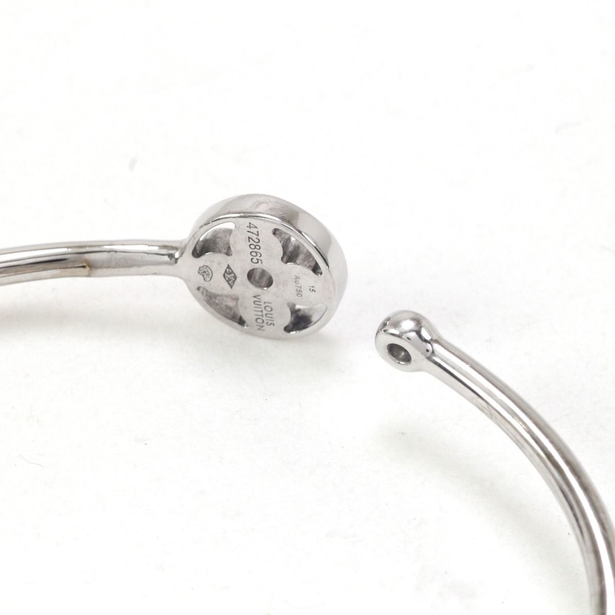 Louis Vuitton Bracelet Twist Blossom White Togo Old X Diamond Size S (15cm