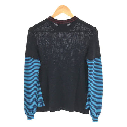 Prada Cashmere Silk Wool Striped Knitwear - 36 - Navy - Women's