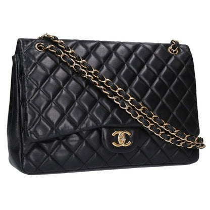 Chanel Deca Matelasse 34 Lambskin Single Flap Chain Shoulder Bag Women 34