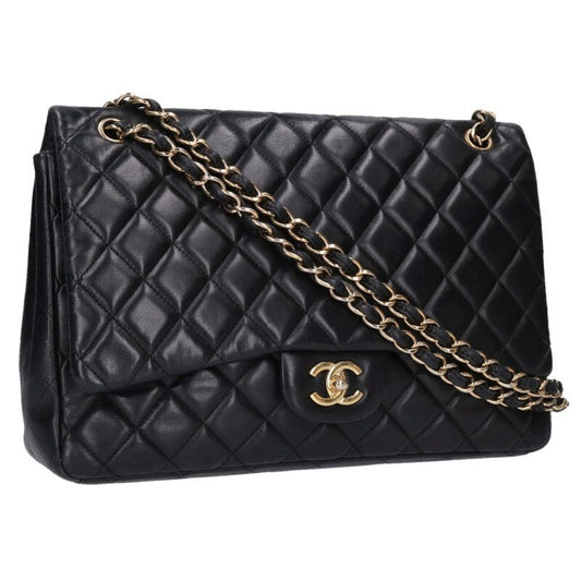 Chanel Deca Matelasse 34 Lambskin Single Flap Chain Shoulder Bag Women 34