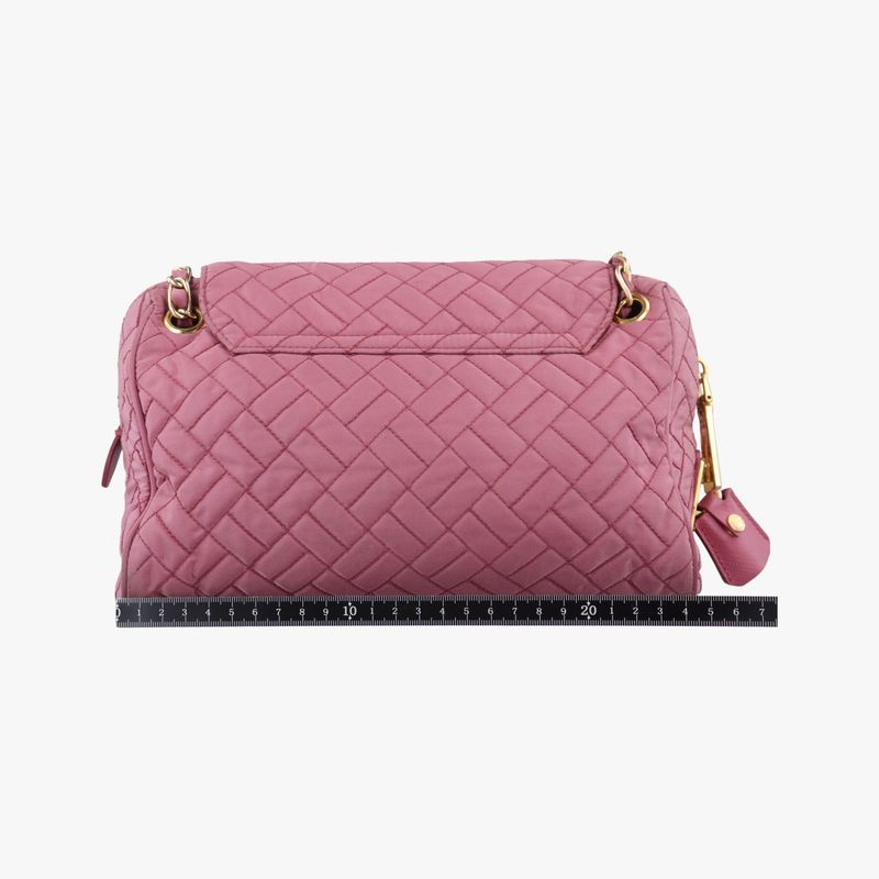 Prada Chain Quilted Flap Pink Nylon Br4965194/a