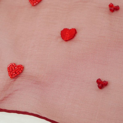 Hermes Grand Manage Bandana Love Carre 65 Silk Muslin Embroidery Beads