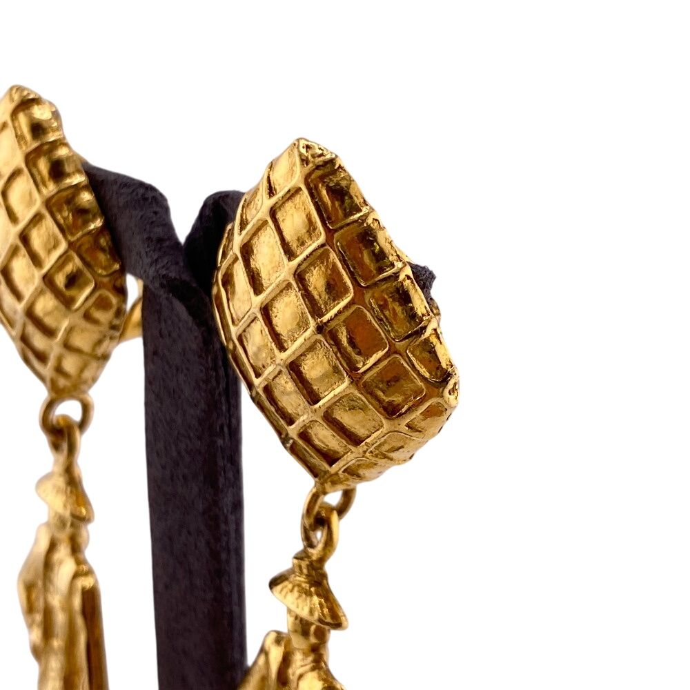 Chanel Mademoiselle Earring Brand Accessories Jewelry Gold Women'S