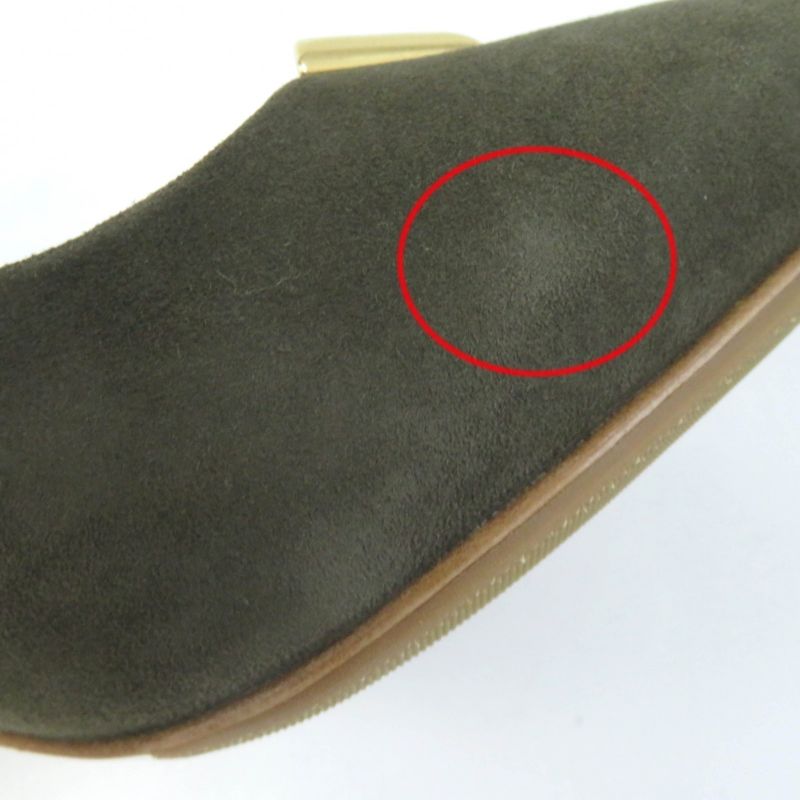 Louis Vuitton Heartbreaker Line Suede Pumps Khaki Gold Hardware 37 With Box