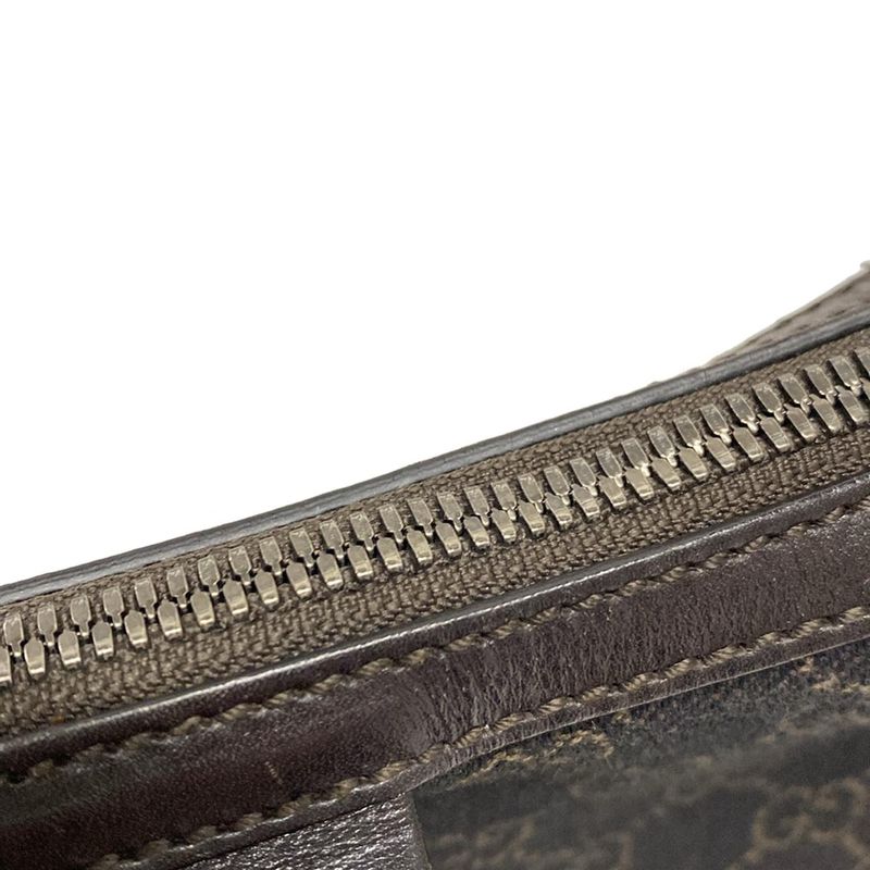 Gucci Shoulder Bag GG Pattern 101682 Dark Brown Leather