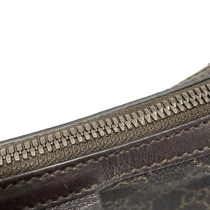 Gucci Shoulder Bag GG Pattern 101682 Dark Brown Leather