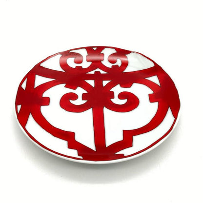 Hermes Gadarkivir Plate Porcelain Red White 17cm (669in) Tableware