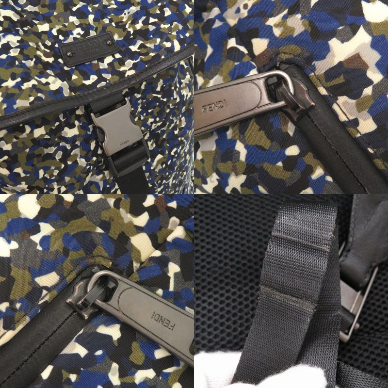 Fendi Camouflage 7vz011 Nylon Backpack Daypack 1372 Fendi Men's