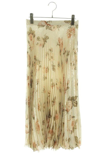 Celine 2j369391p Flower Print Pleated Skirt Women 36