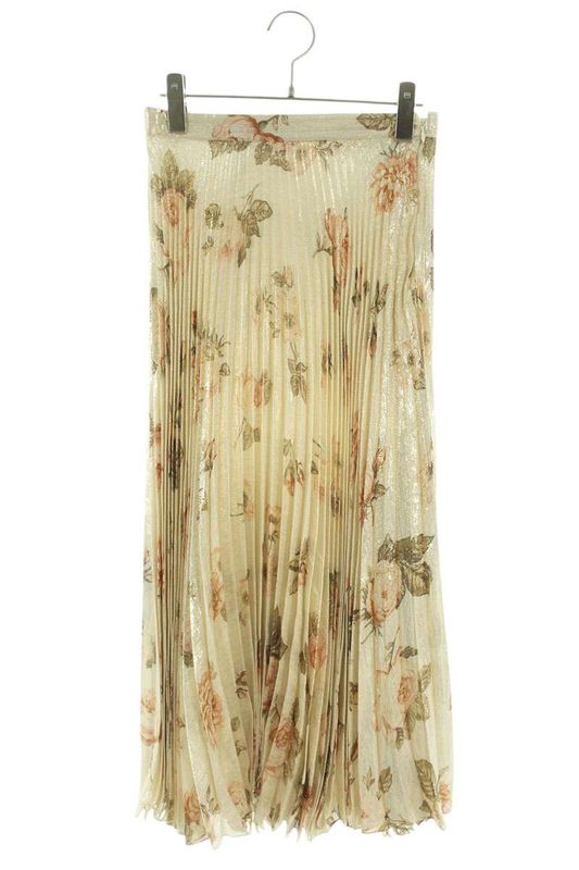 Celine 2j369391p Flower Print Pleated Skirt Women 36