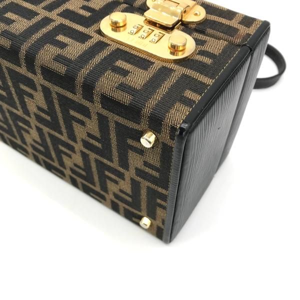 Fendi Zucca Trunk Vanity 2-Way Hand Bag Brown