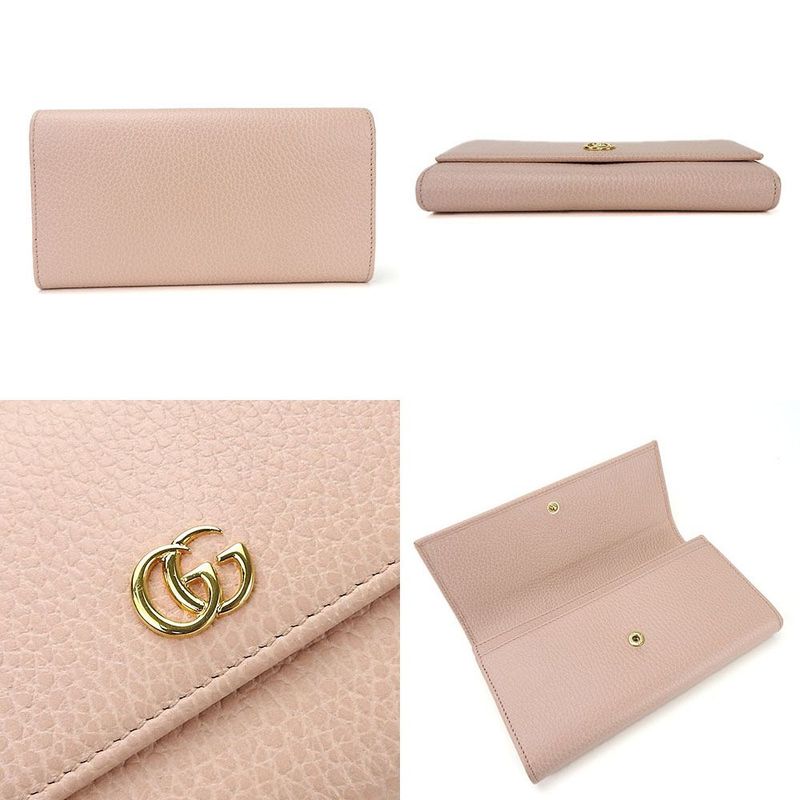 Gucci Bifold Long Wallet456116gg Marmontleather Leatherpinkwalletordinary Small