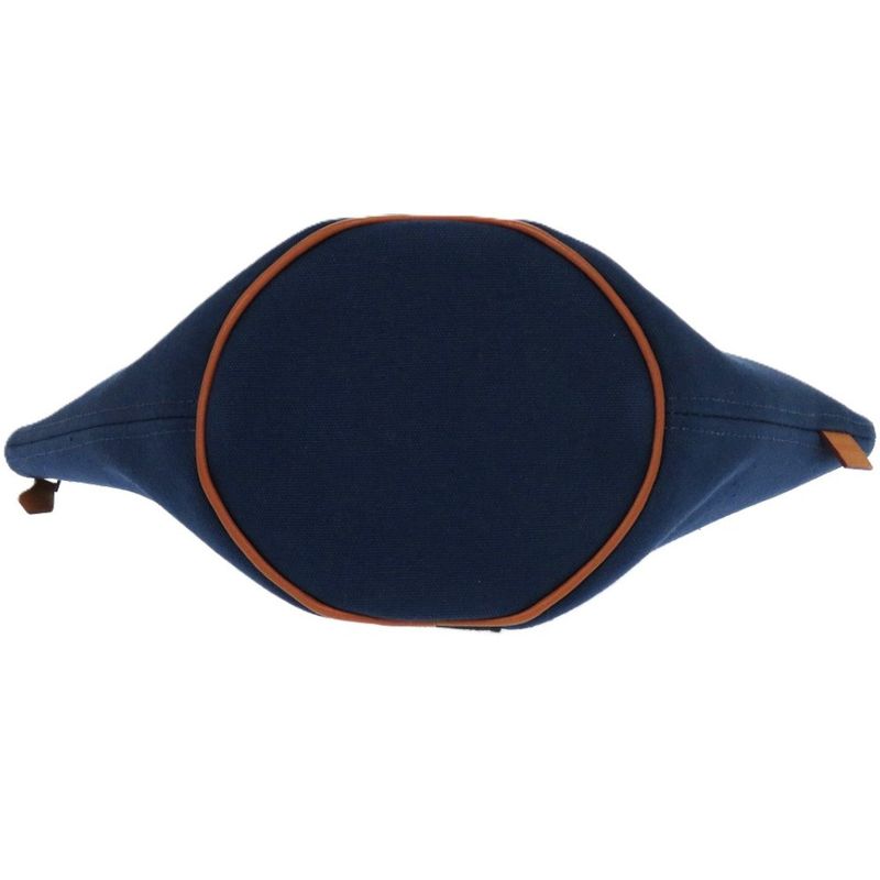 Hermes Palmyre Trapezoid Pouch Bag Canvas Cotton Corail Indigo Blue 1583 Blue