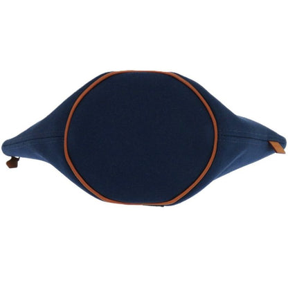 Hermes Palmyre Trapezoid Pouch Bag Canvas Cotton Corail Indigo Blue 1583 Blue