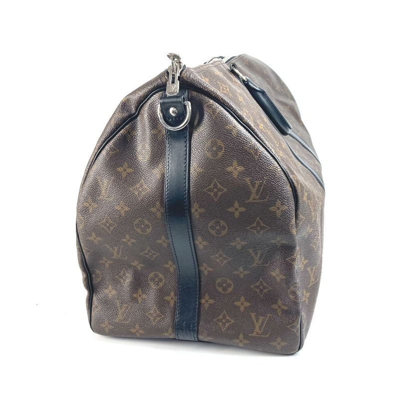 Louis Vuitton Boston Bag Keepall Bandoliere 55 M56714 Monogram Macassar Canvas