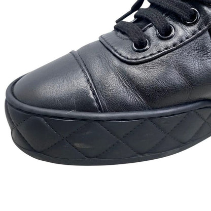 Chanel Sneakers Velcro High Cut G45110 36 Size Matelasse Coco Mark Logo Black