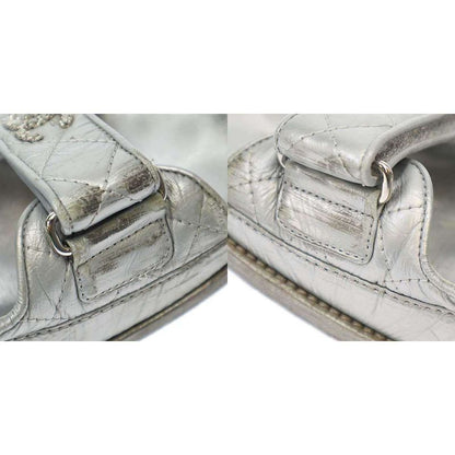 Chanel Footbed Coco Mark Sandals 0 G35927 Silver Grayish 36c