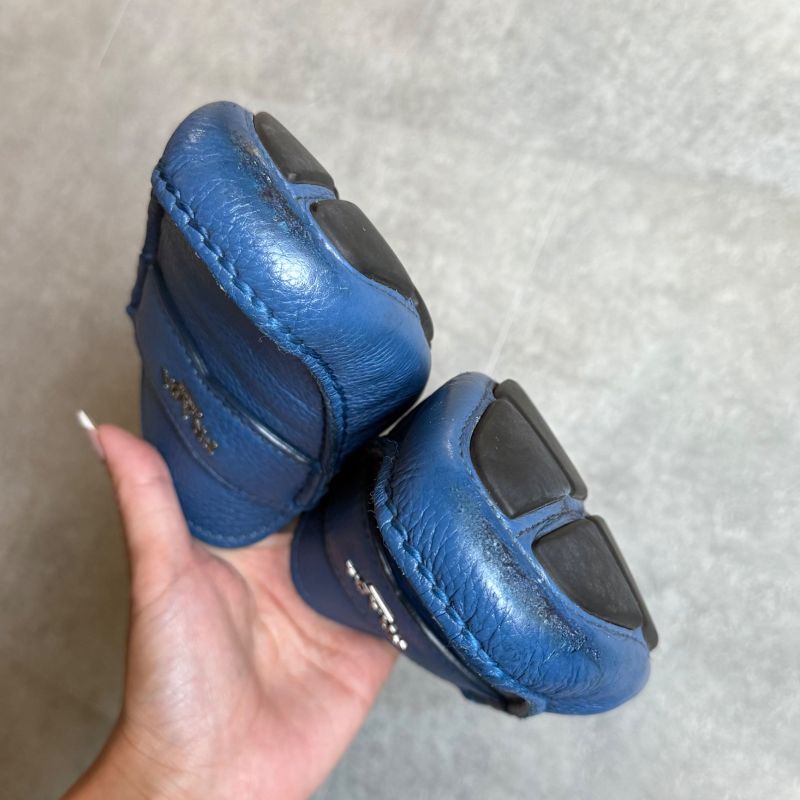 Prada Driving Shoes Loafers Slip-on Leather Genuine Leather 6 26cm (10.24in)