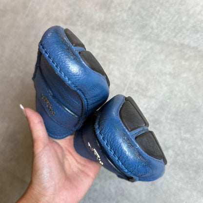 Prada Driving Shoes Loafers Slip-on Leather Genuine Leather 6 26cm (10.24in)