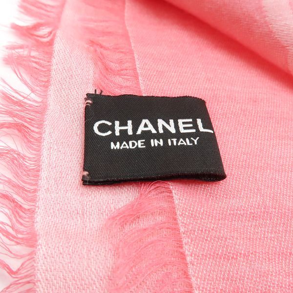 Chanel Shawl Cashmere X Silk 120 X 200cm (78.74in) Pink Chanel Logo Coco Mark