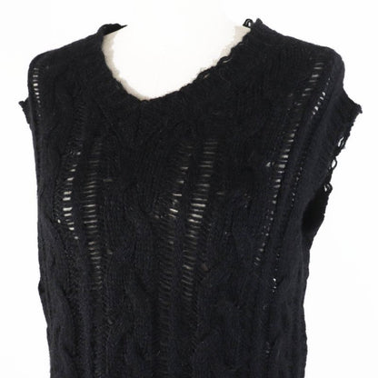Christian DIOR 244t61am144 Alpaca Silk BEE Embroidery Cable Knit Sleeveless
