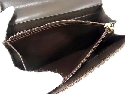 Celine C Macadam Canvas And Leather Bifold Long Wallet Women's