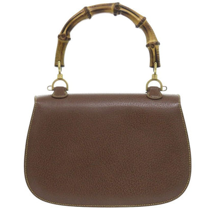 Gucci Bamboo 2WAY 000 926 0633 Leather Brown Handbag Brown 1074 Gucci