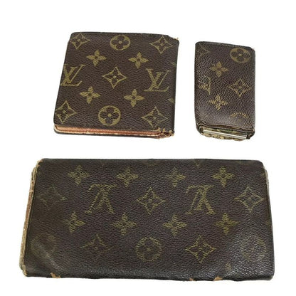 Louis Vuitton Long Wallet Monogram 3 Set Fold Wallet 66bs078