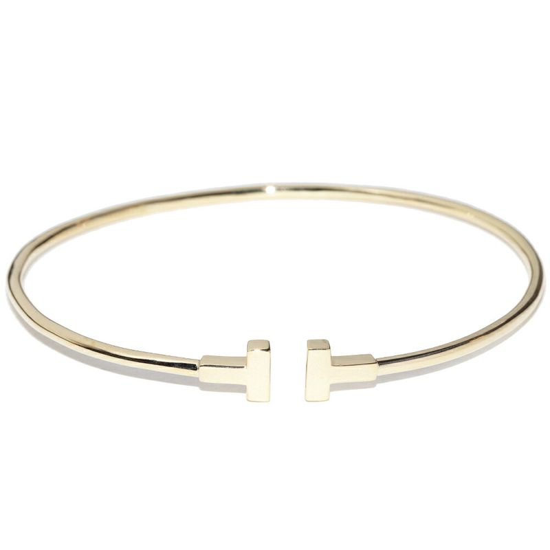 Tiffany & Co Bracelet Bangle 18K Yellow Gold T Narrow Wire Bracelet Extra Large